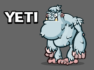 2d animated yeti game asset