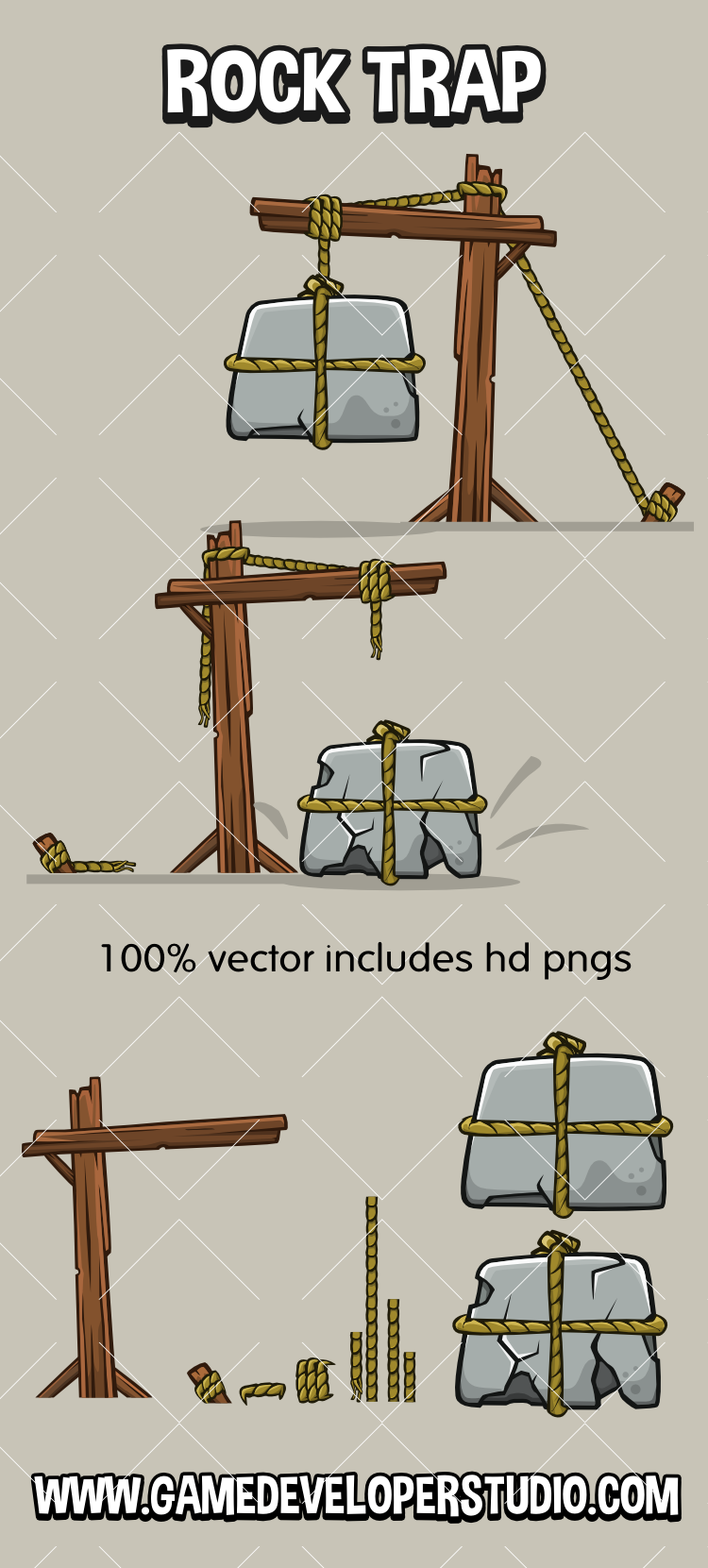 2d game hazzard falling stone trap