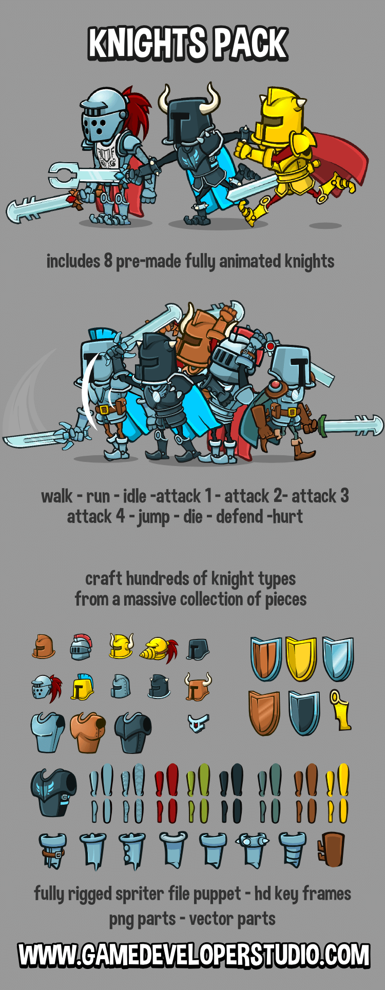 2d knight game sprites