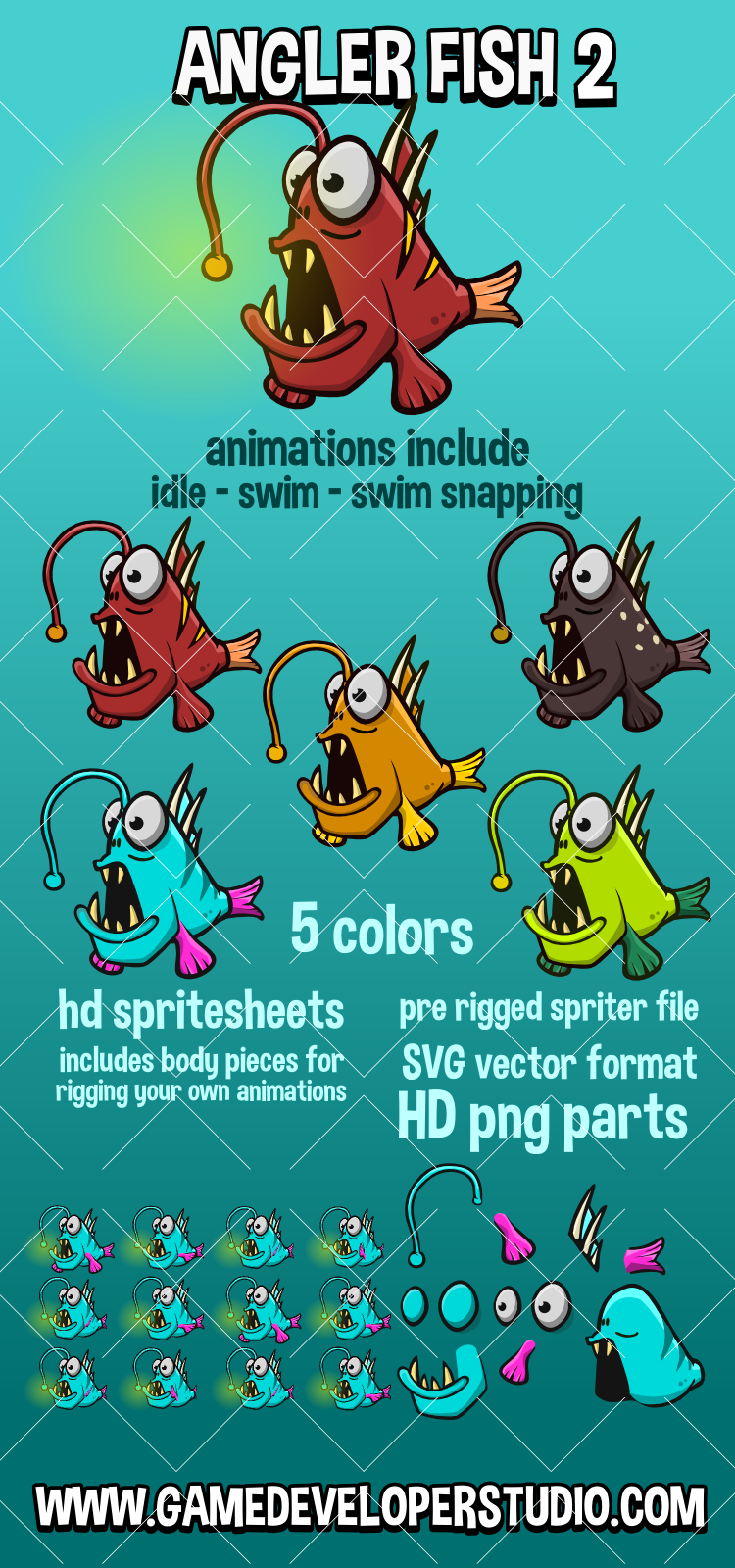 Angler fish game sprite