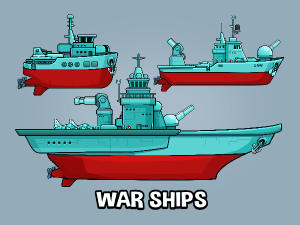 Animatable warships game sprites