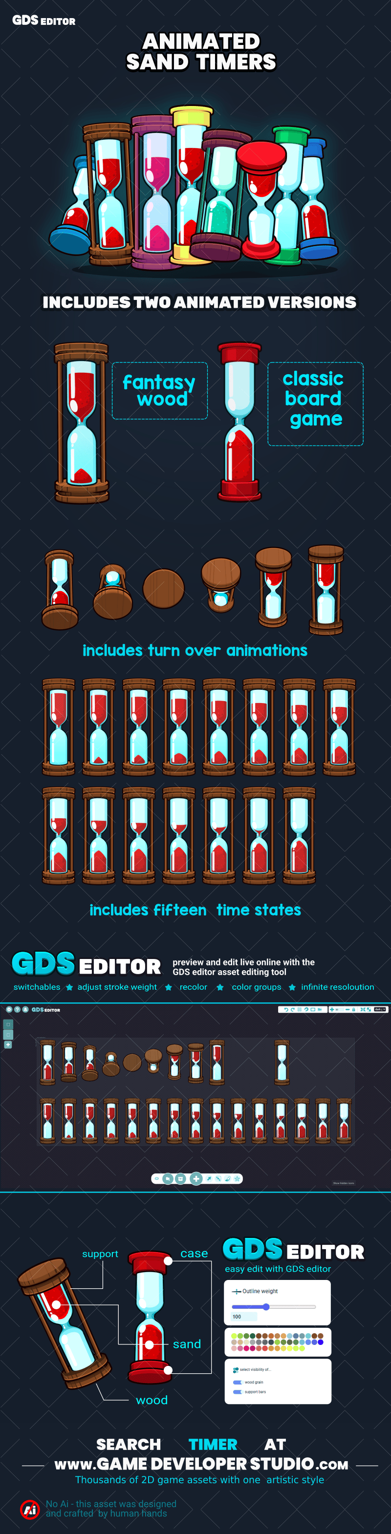 Animated sand timers