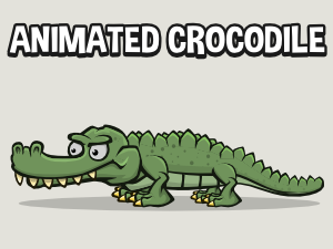 Animated crocodile game asset