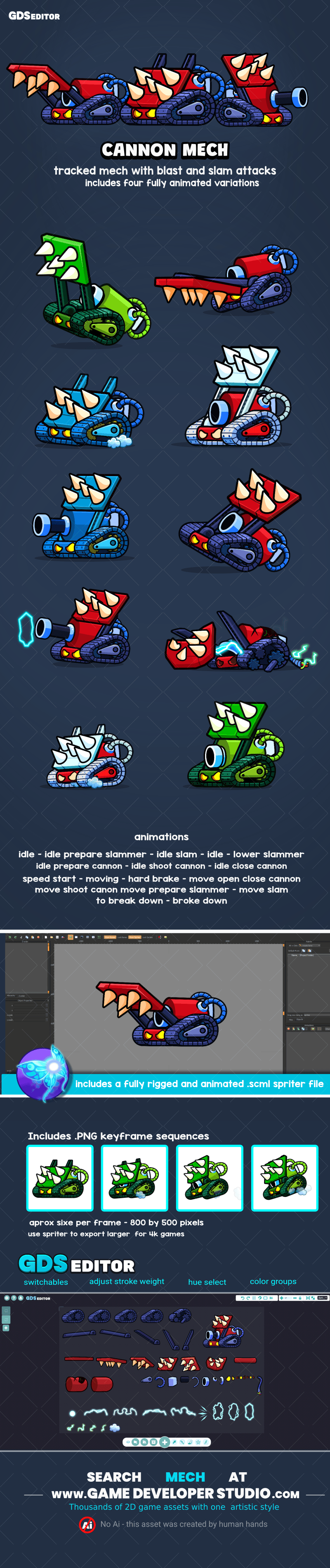 Animated enemy tracked mechanoid