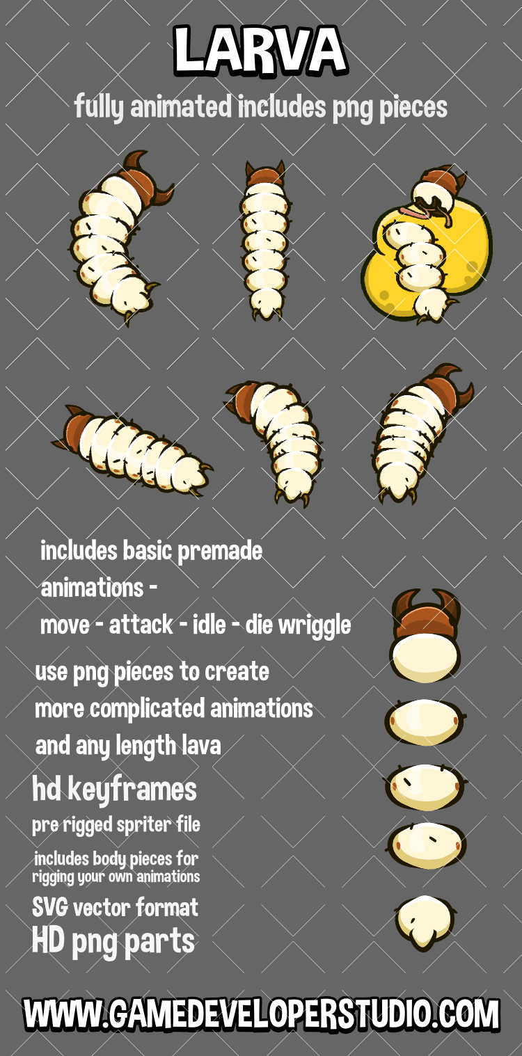 animated insect lava game sprite