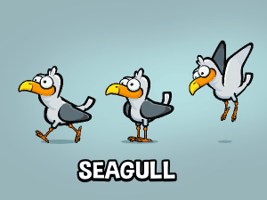 Animated seagull