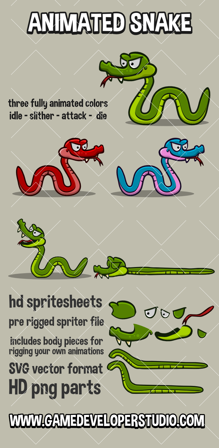 Animated snake game sprite