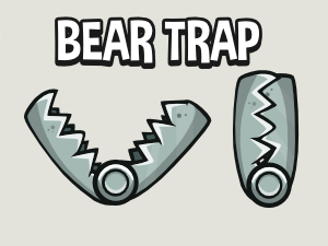 Animated snapping bear trap