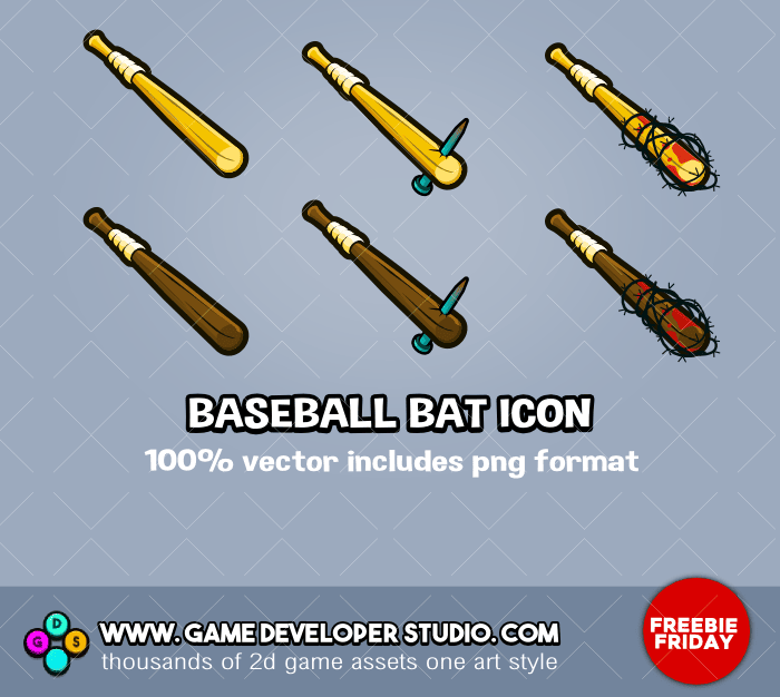 Baseball bat weapon game icon