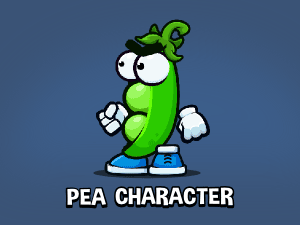 cartoon pea pod animated game sprite