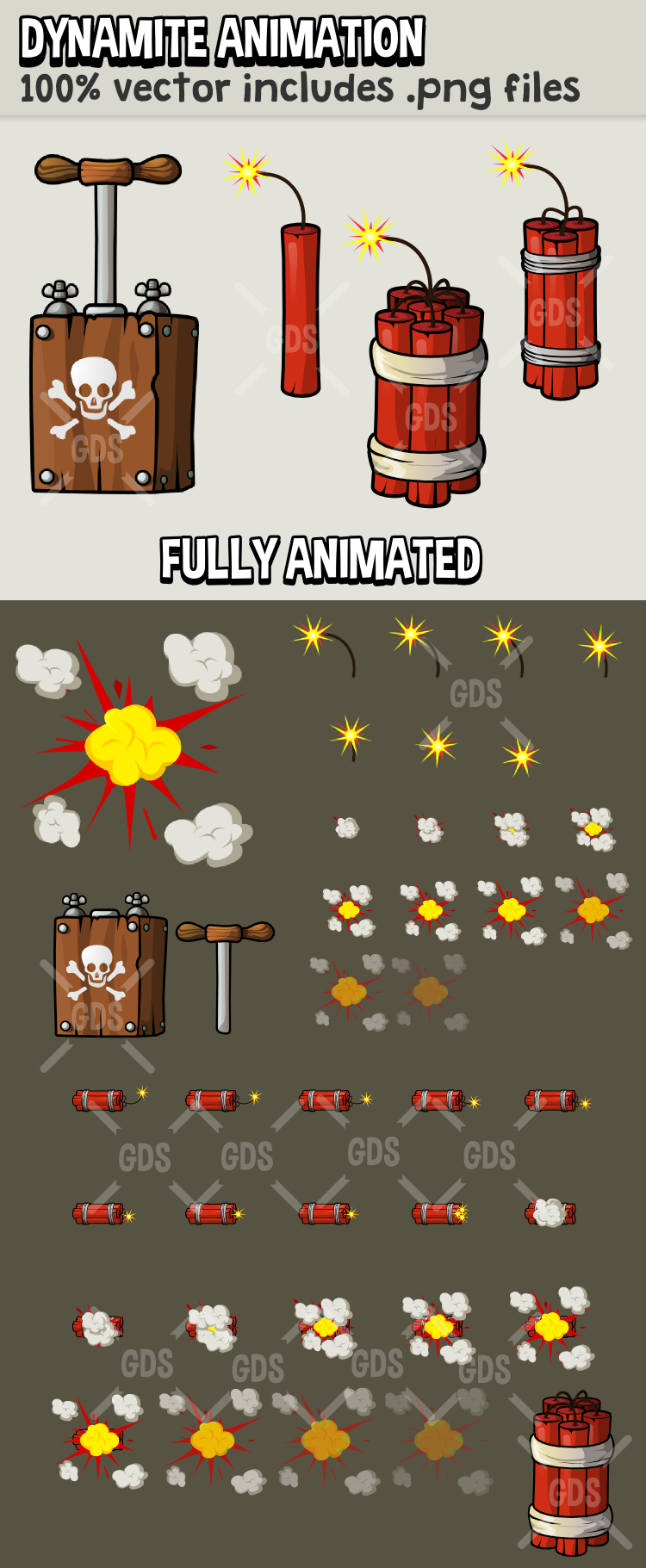 Dynamite and detonator animation