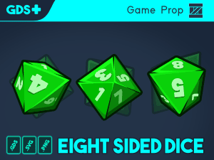 Fully animated eight side dice game sprite