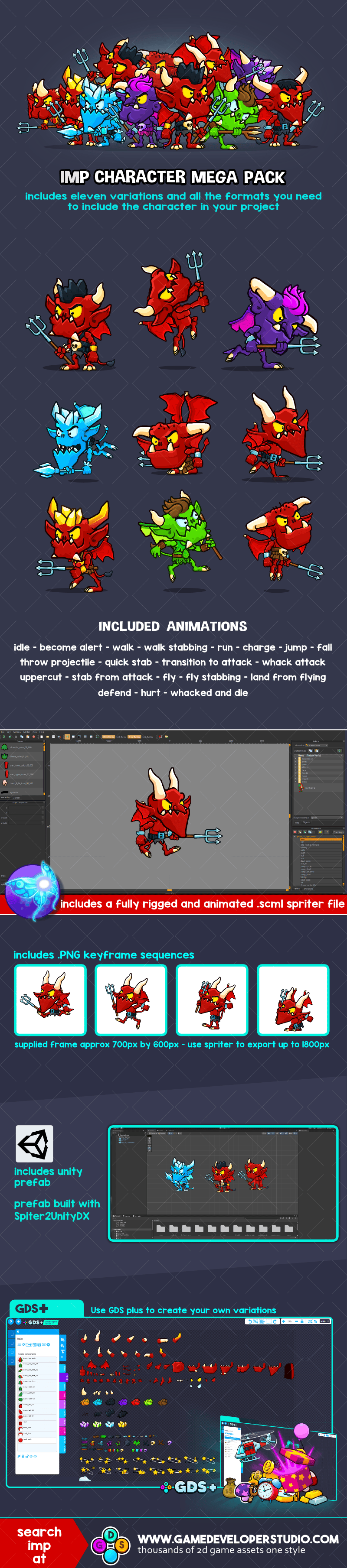 Imp game character mega pack