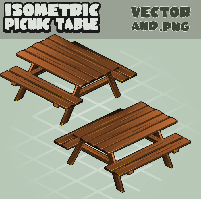 isometric picnic table