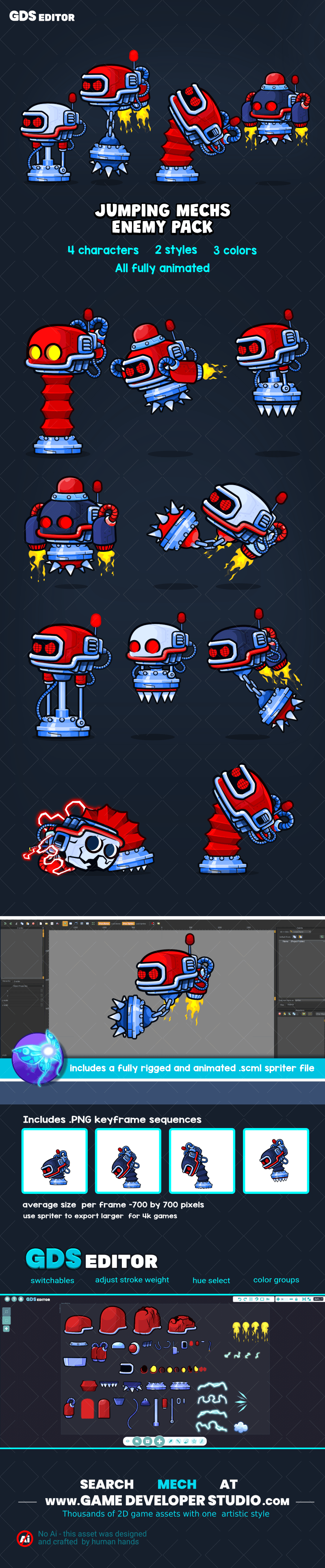 Jumping and hovering mechanoid mega pack