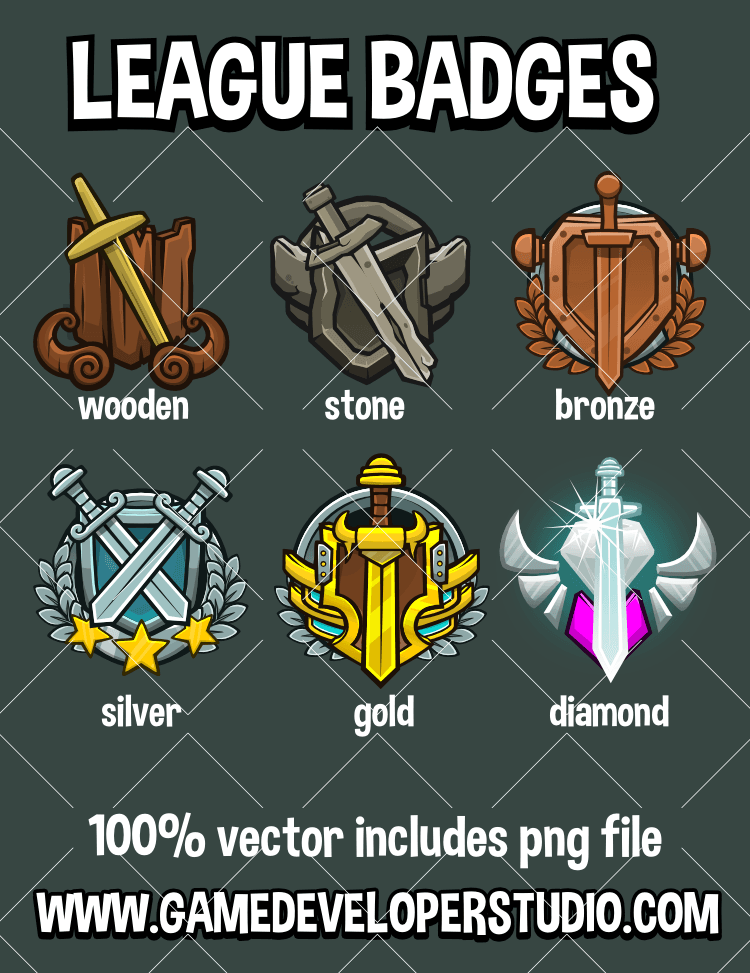League badges 2d game icons