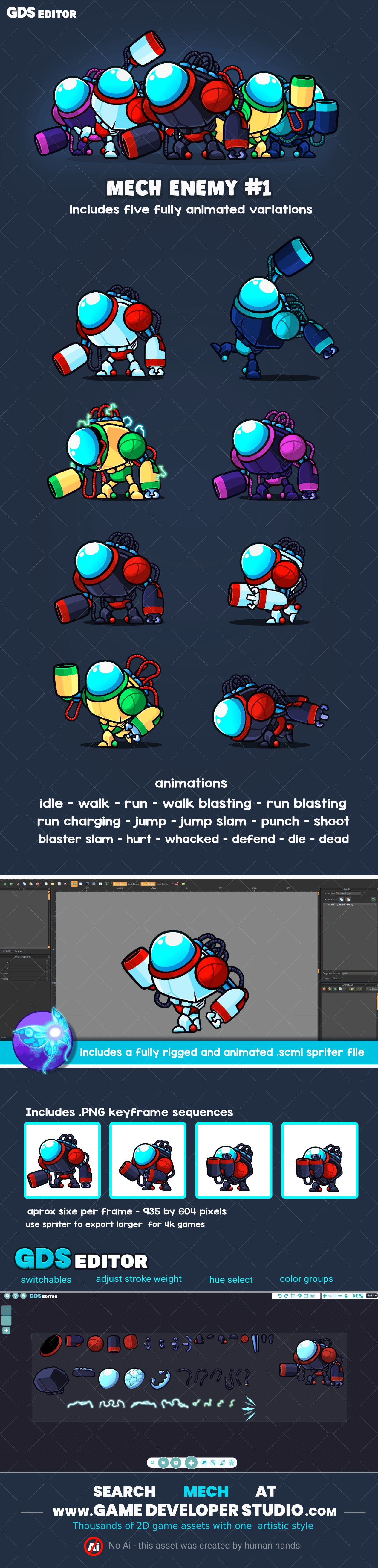 Mechanoid enemy game sprite number one