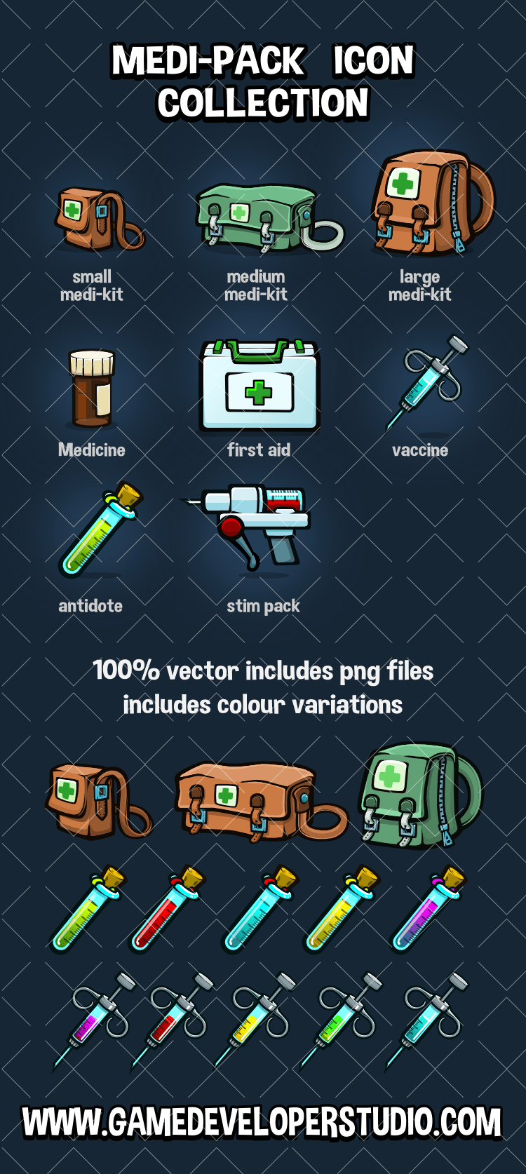 medi pack pick up icons