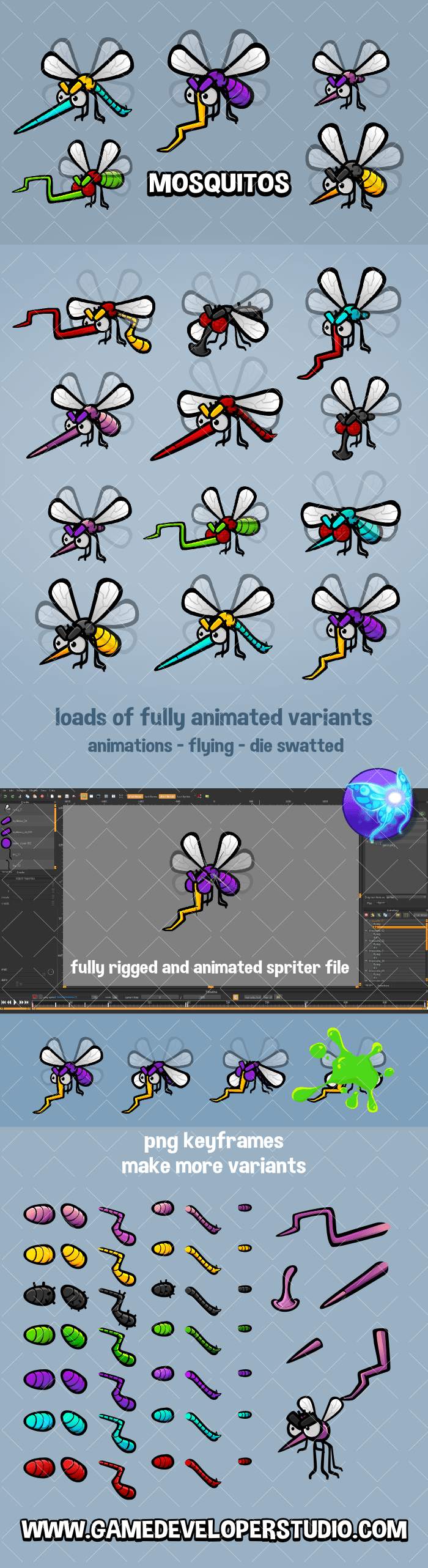 Mega mosquitos game sprite pack