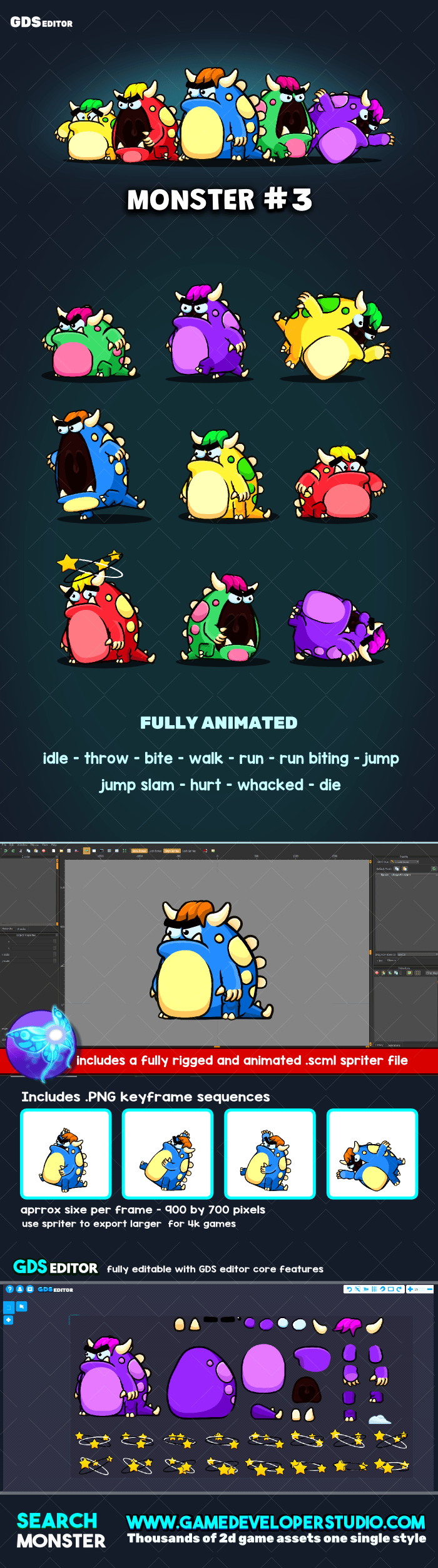 Monster number three animated monster Sprite