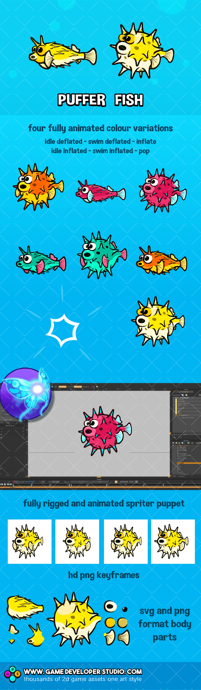 Puffer fish game sprite