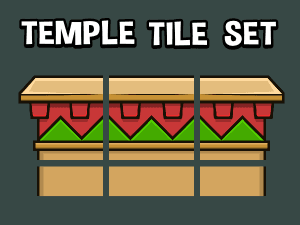 Temple themed 2d tile set 