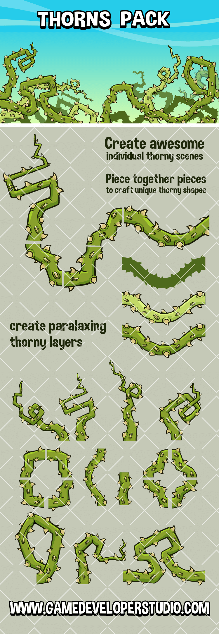 Thorny scene game environment asset pack