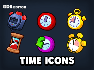 Timers and clocks game interface icons
