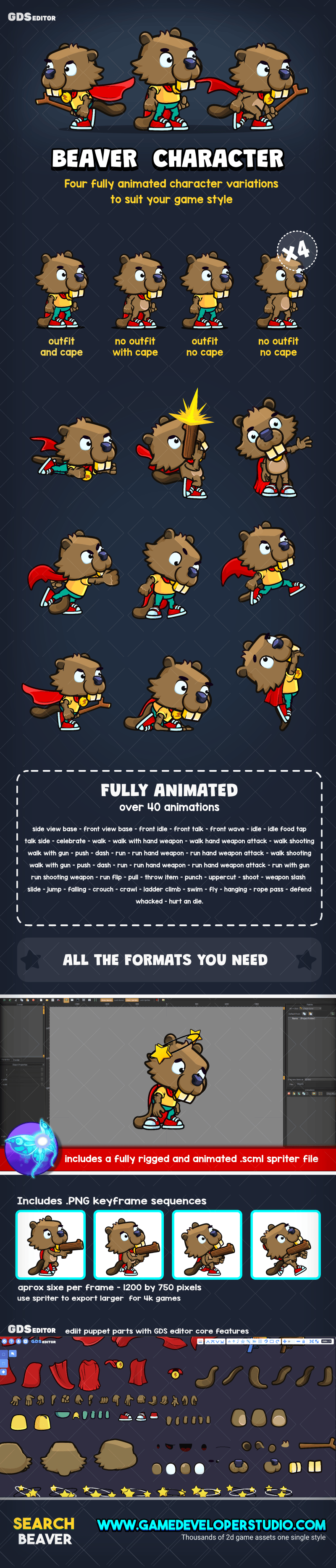 Animated  Beaver character