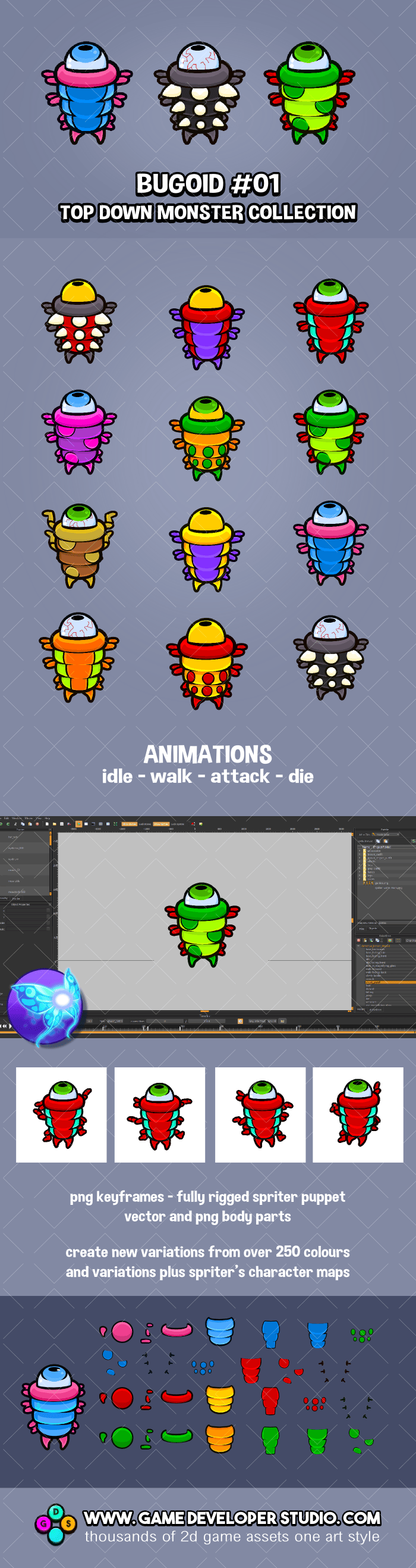 Top down monster bugoid one