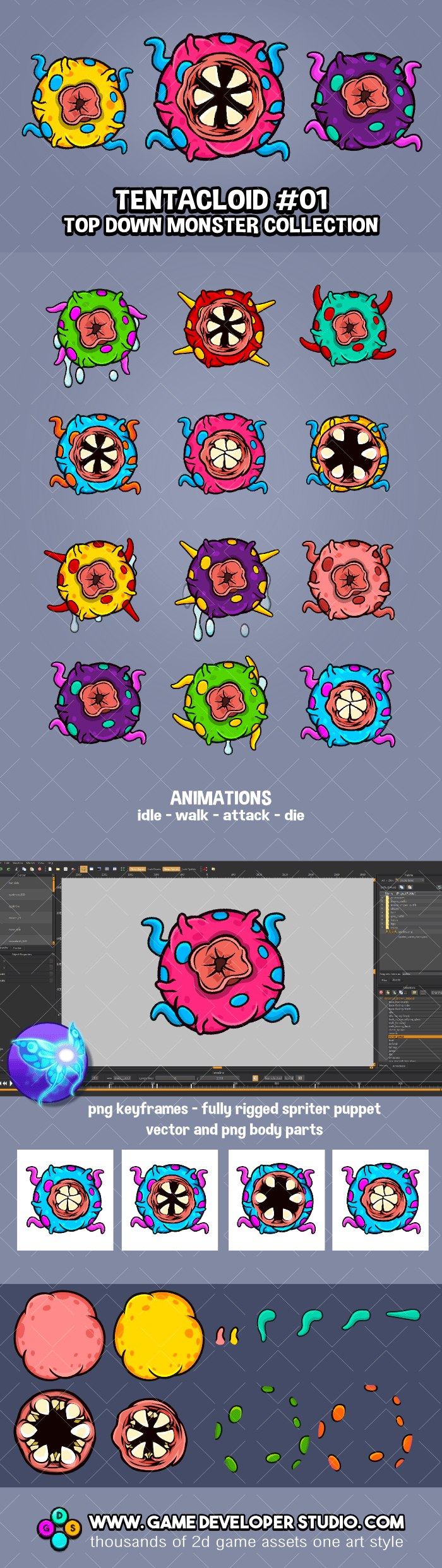 Top down tentacle monster one